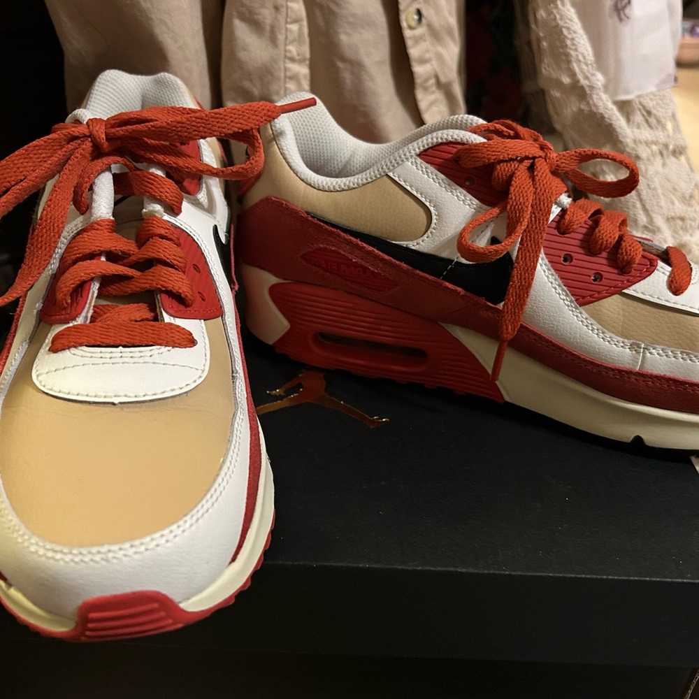 Nike Red and Tan Athletic Shoes